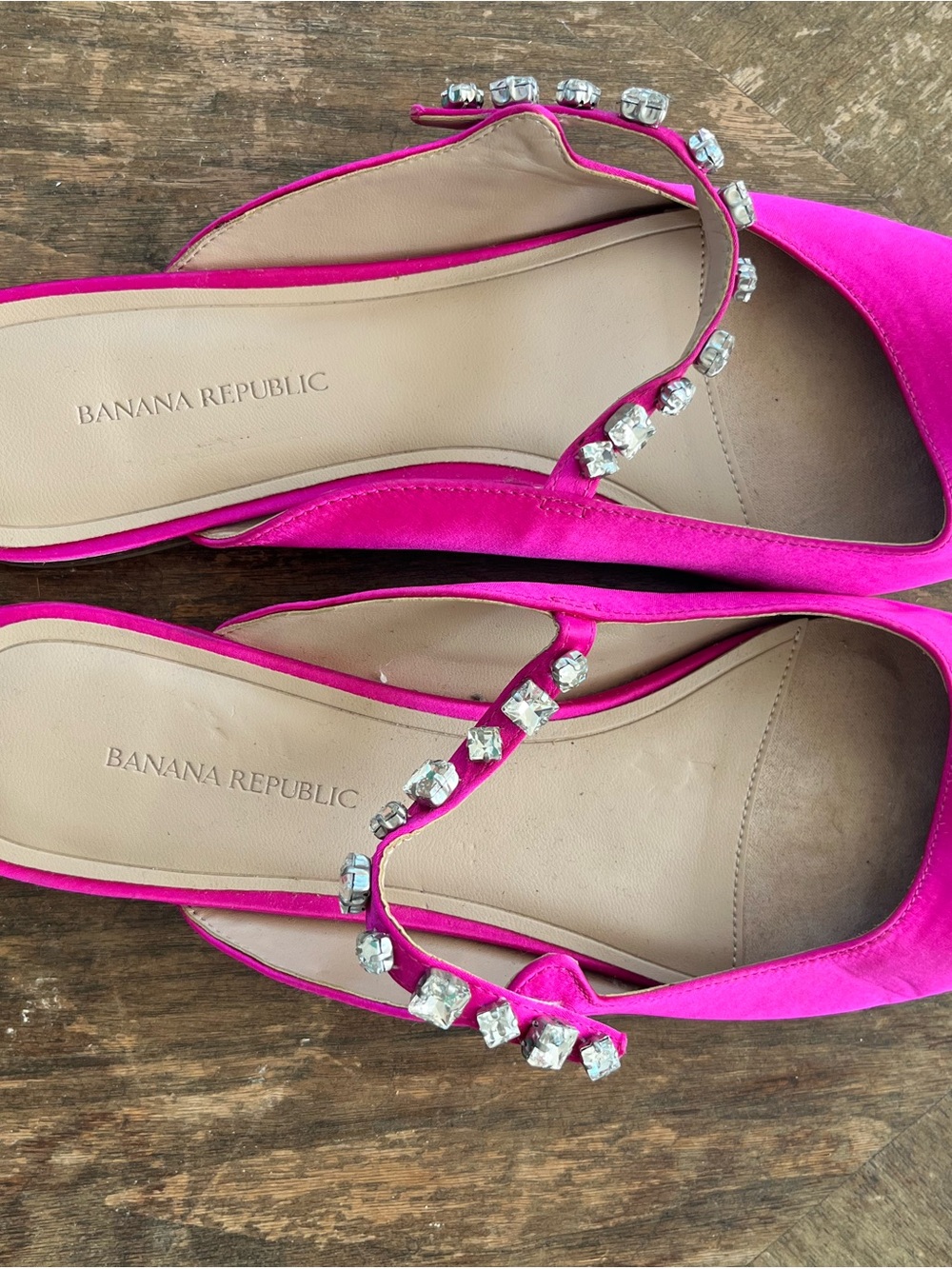 Banana Republic Fuchsia Jeweled Pointed-Toe Flats